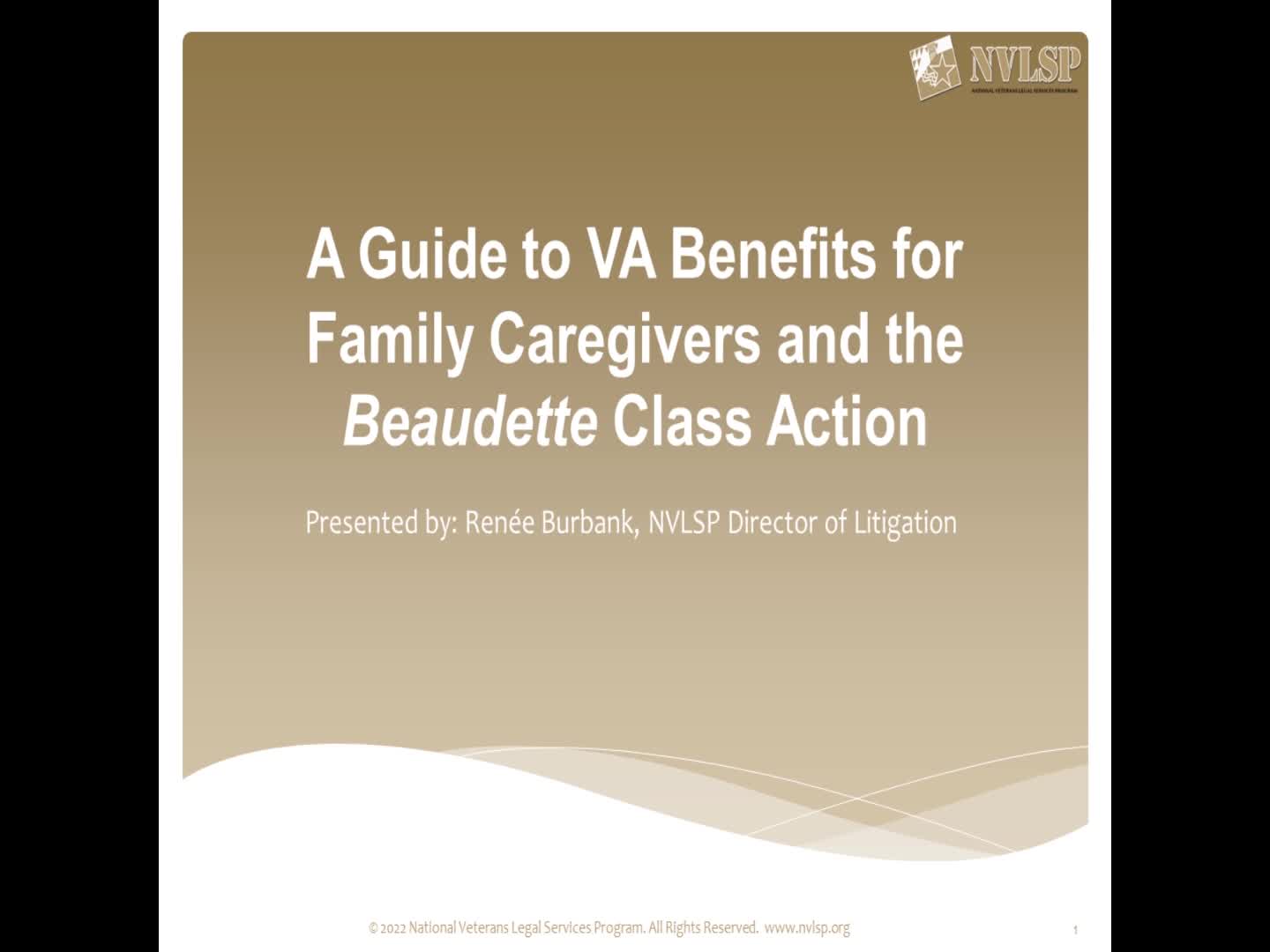 A Guide to VA Benefits for Family Caregivers and the Beaudette Class