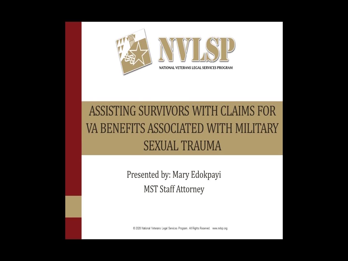 Assisting Survivors with Claims for VA Benefits Associated with