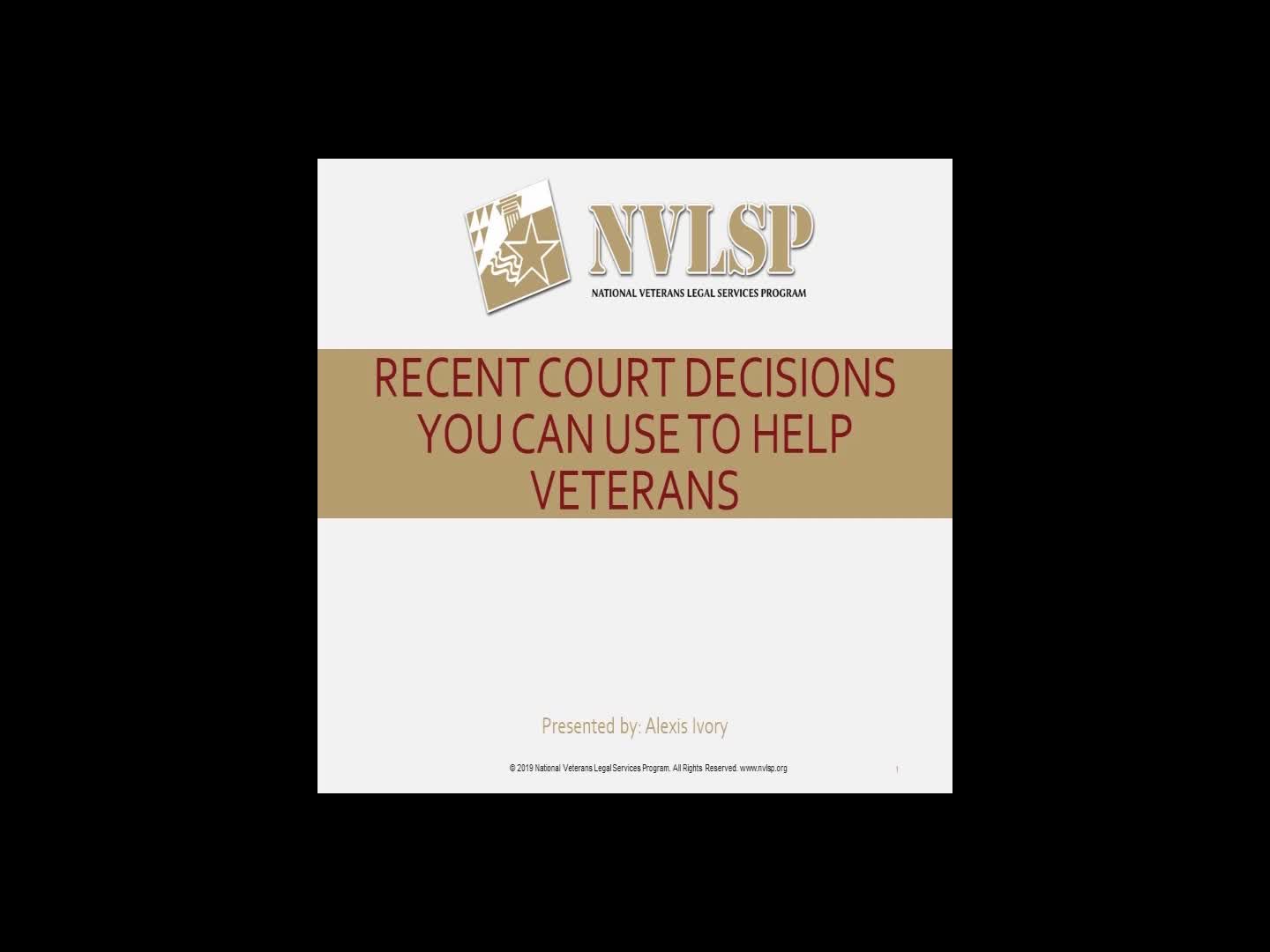 Recent Court Decisions You Can Use to Help Veterans (VSO) Products By